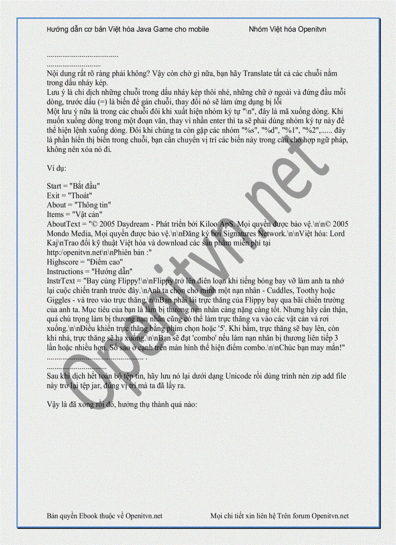 image for page Hướng dẫn Việt hóa java Game cho mobile