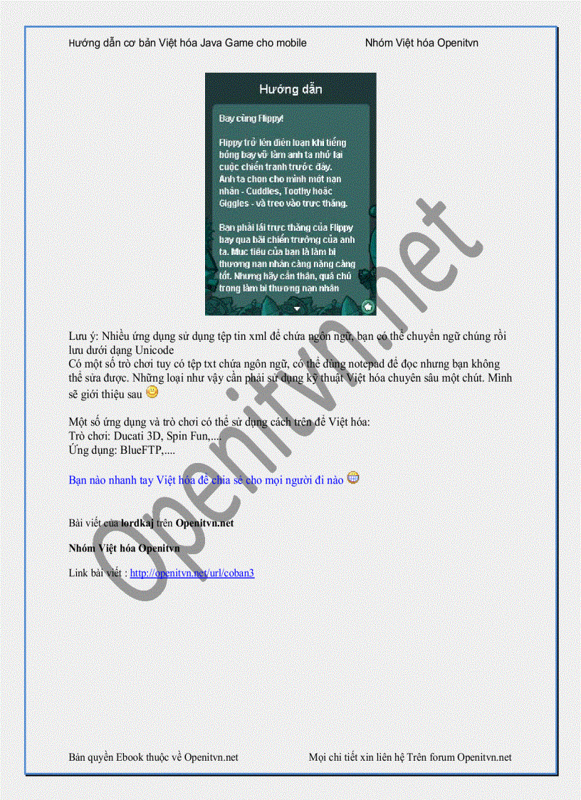 image for page Hướng dẫn Việt hóa java Game cho mobile