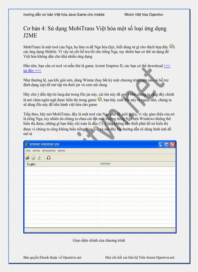 image for page Hướng dẫn Việt hóa java Game cho mobile