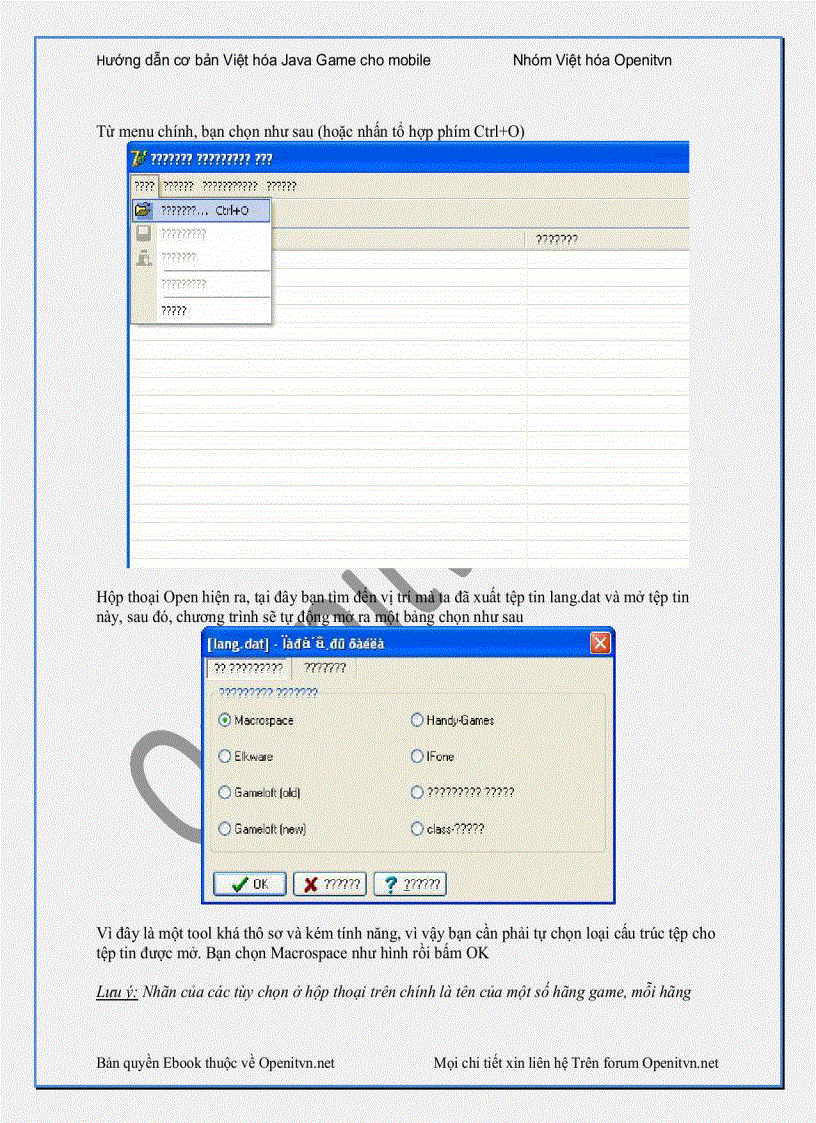 image for page Hướng dẫn Việt hóa java Game cho mobile