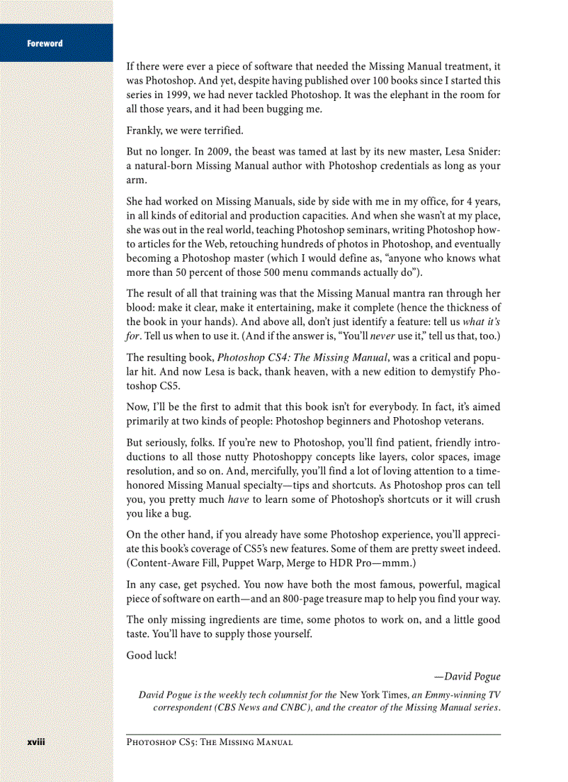 image for page Photoshop CS5 The Missing Manual