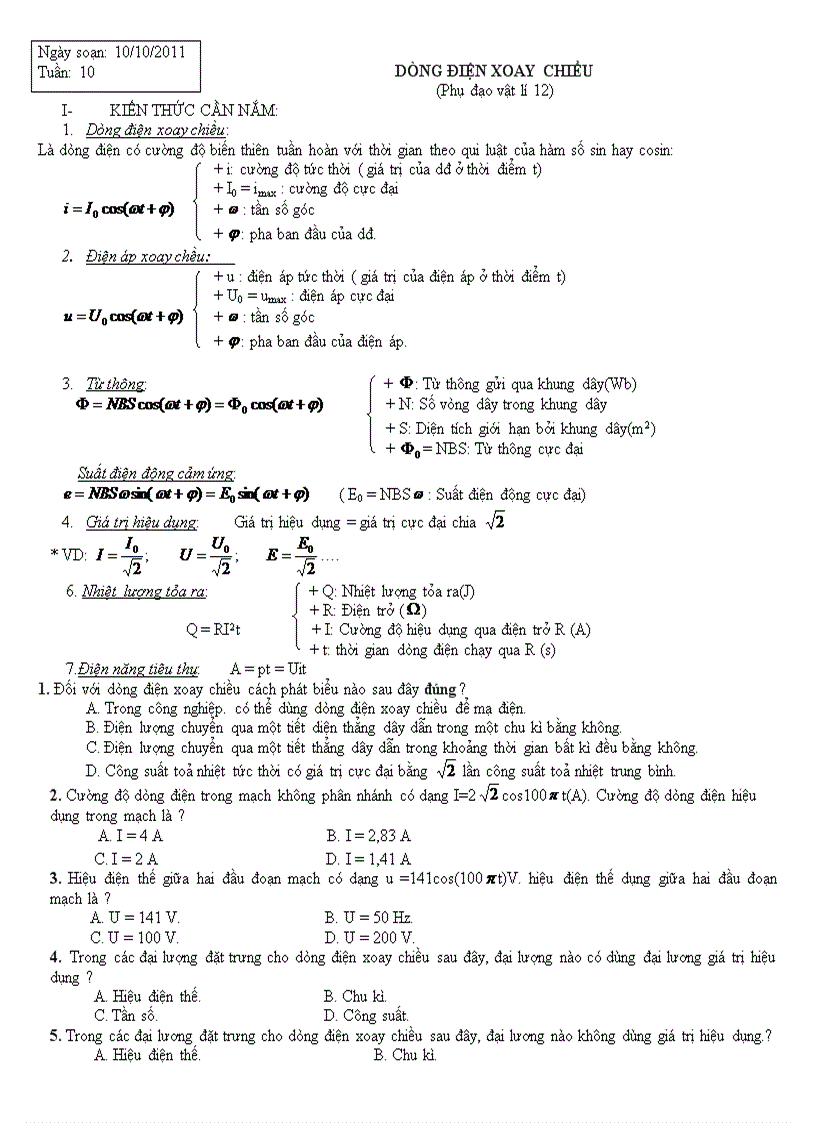 image for page Giáo án phụ đạo vật lý 12 tuần 10