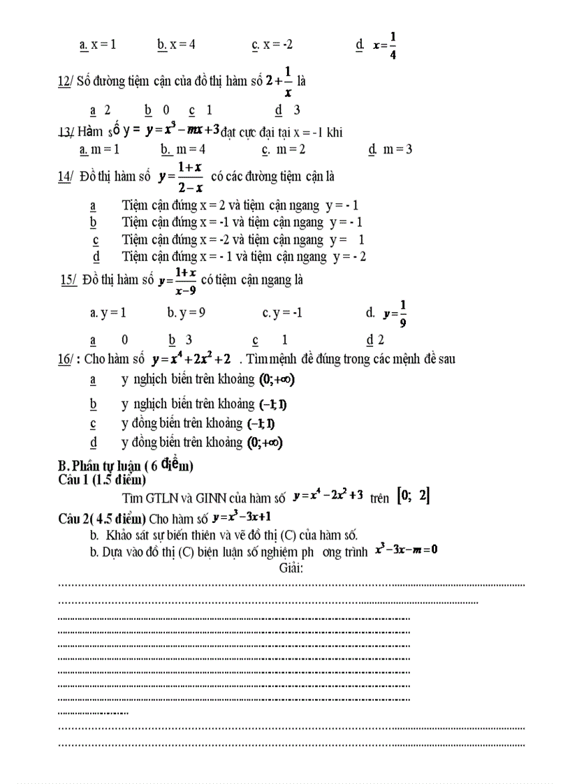 image for page Chủ đề 1 Một số bài toán về đồ thị hàm số 4 tiết