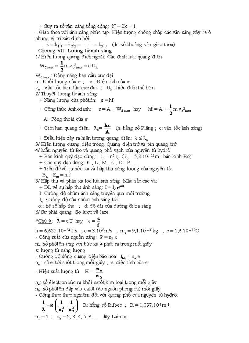 image for page Hệ thống kiến thức Vật lý 12 NC