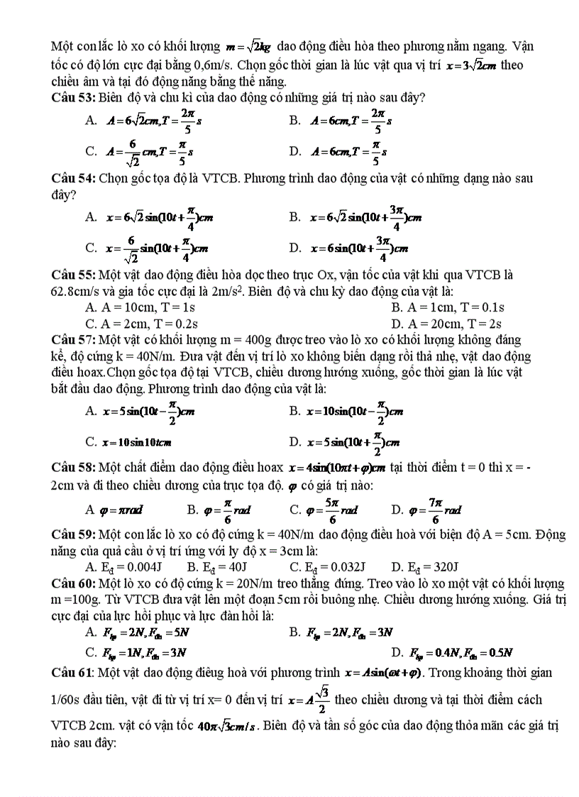 image for page 999 câu hỏi trắc nghiệm lý 12 phấn i