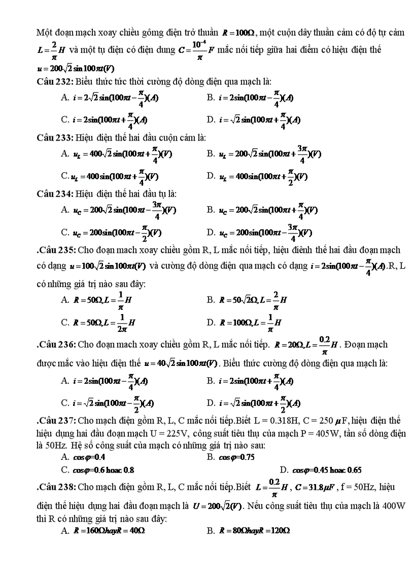 image for page 999 câu hỏi trắc nghiệm lý 12 phấn i