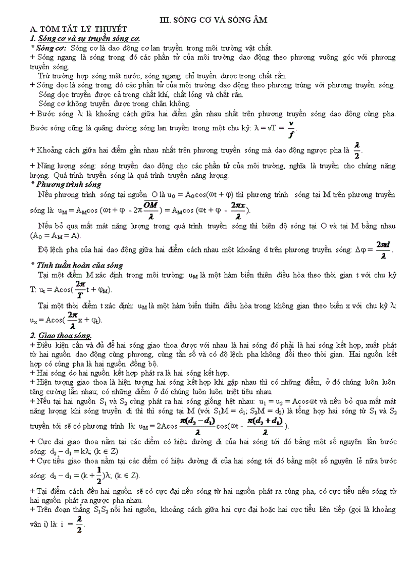 image for page Tài liệu ôn thi 12 Sóng cơ