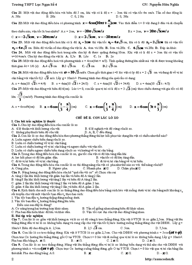 image for page Chuyên đề Dao động cơ