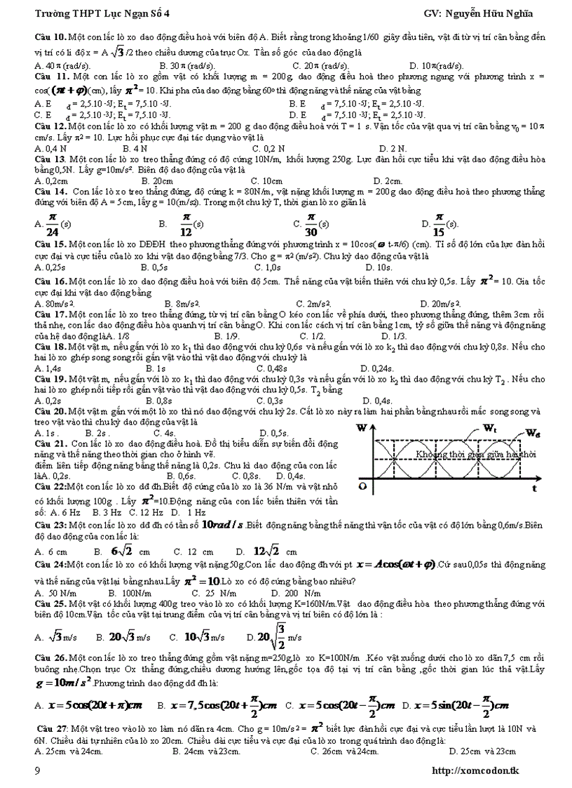 image for page Chuyên đề Dao động cơ