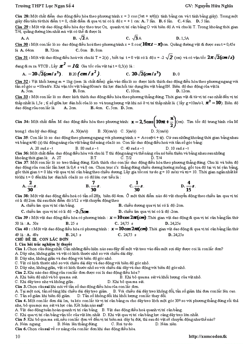 image for page Chuyên đề Dao động cơ