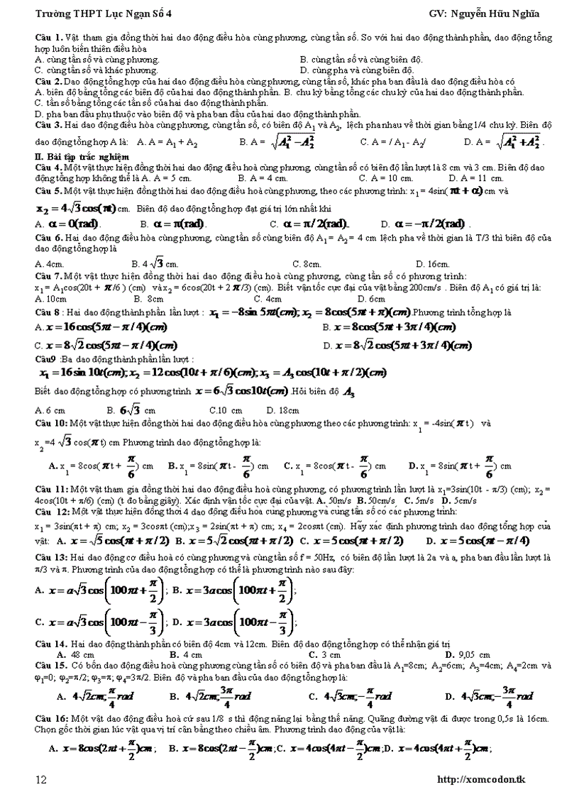 image for page Chuyên đề Dao động cơ