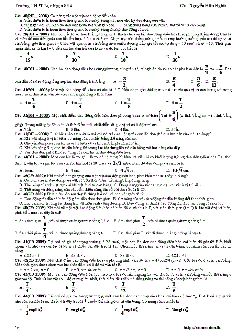 image for page Chuyên đề Dao động cơ
