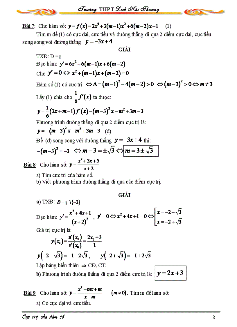 image for page Luyện tập cực trị của hàm số