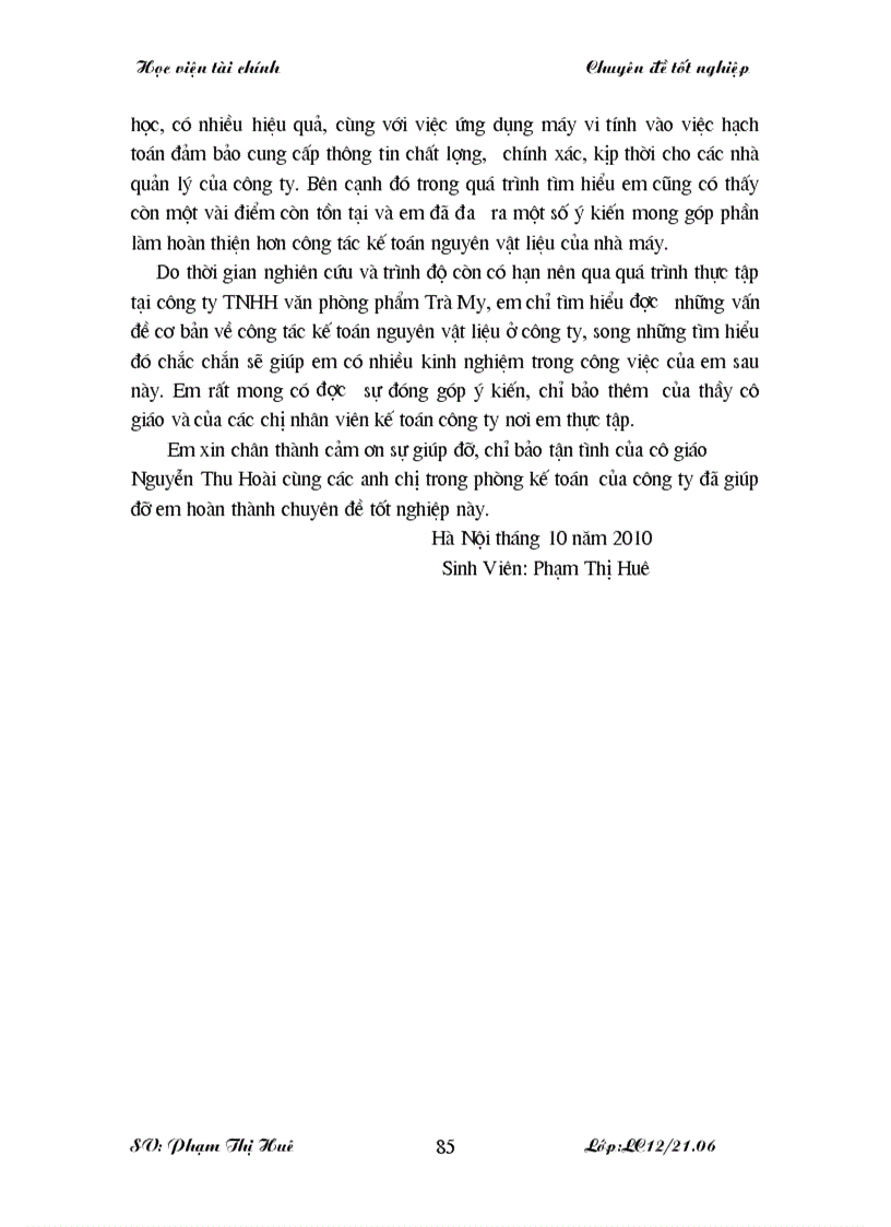 image for page Tổ chức công tác kế toán nguyên vật liệu tại công ty TNHH văn phòng phẩm Trà My