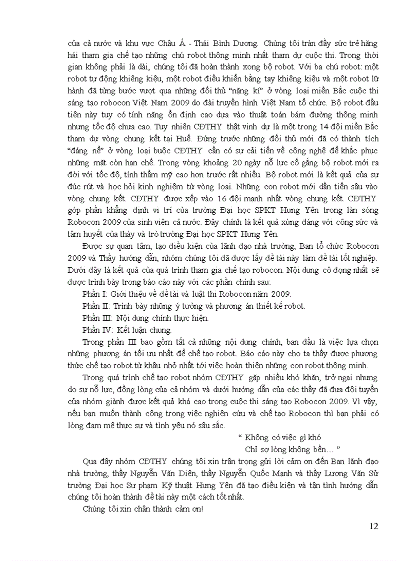 image for page Nghiên cứu thiết kế và chế tạo robot tham gia cuộc thi sáng tạo robocon việt nam năm 2009