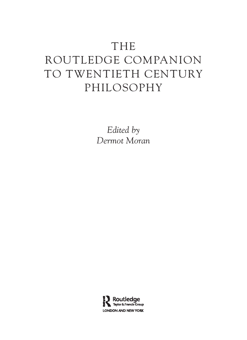 Ebook The Routledge Companion to Twentieth Century Philosophy