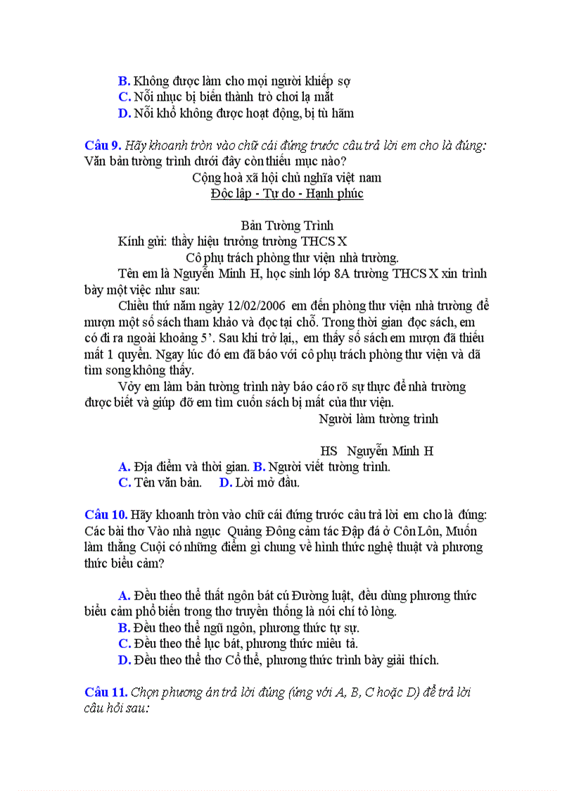 image for page Đề kiểm tra Ngữ văn 8 HK I