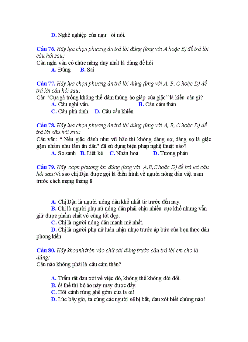 image for page Đề kiểm tra Ngữ văn 8 HK I