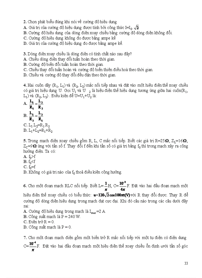 image for page Các chuyên đề về mạch điện xoay chiều