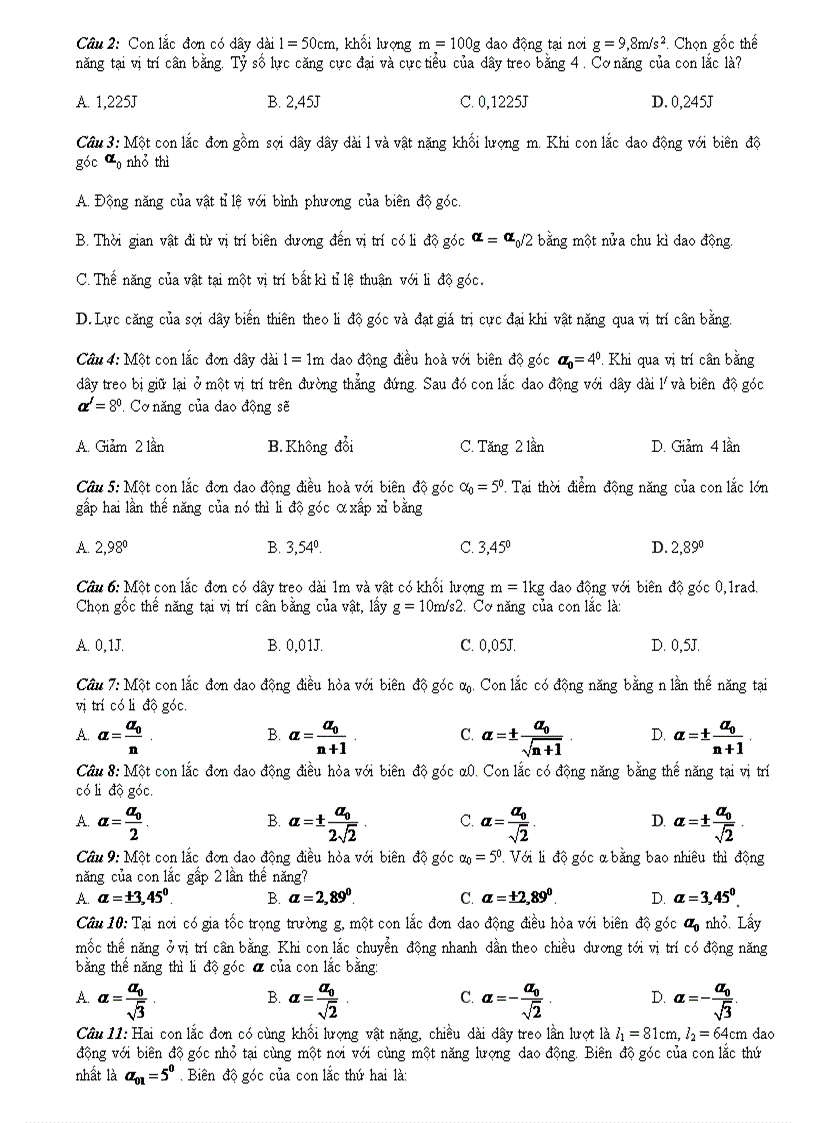 image for page Các dạng bài tập con lắc đơn