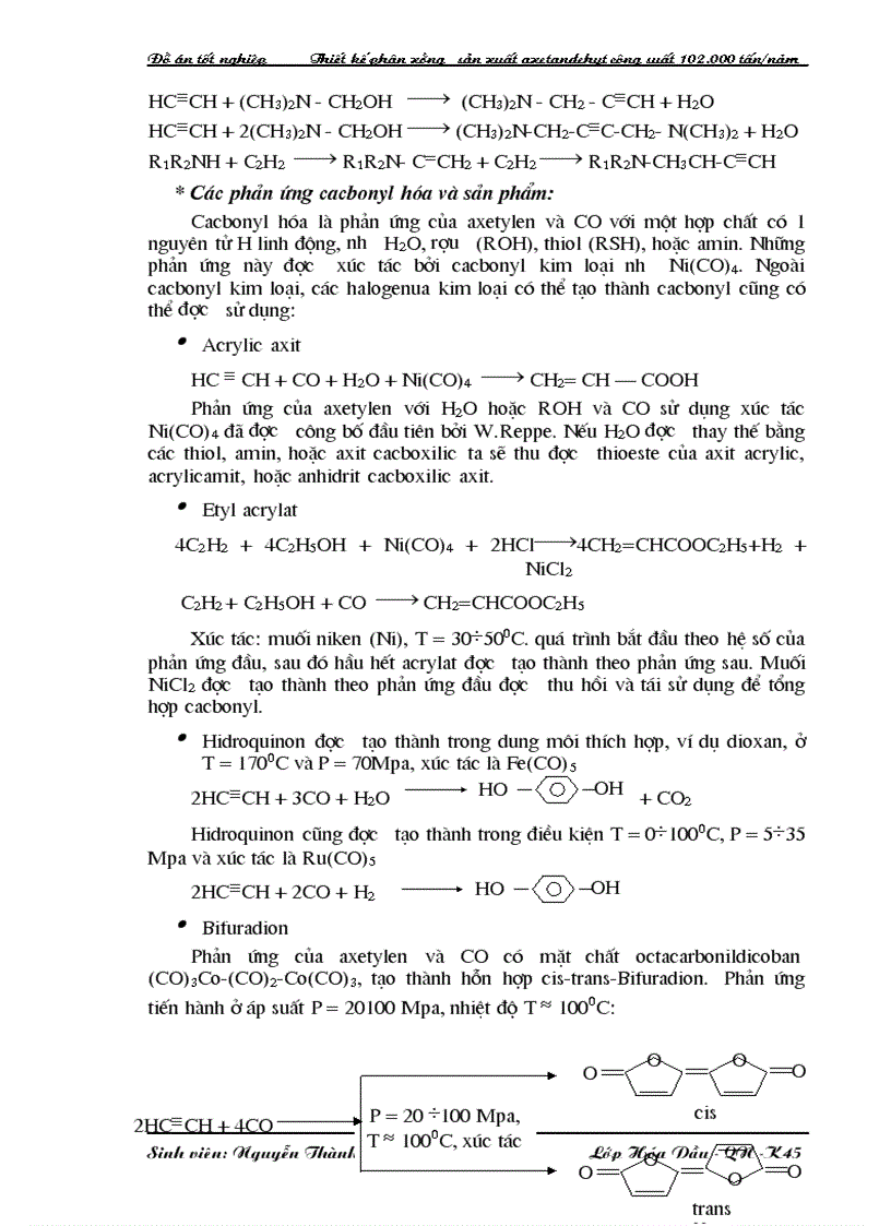 image for page Thiết kế phân xưởng sản xuất axetandehyt công suất 102 000 tấn năm