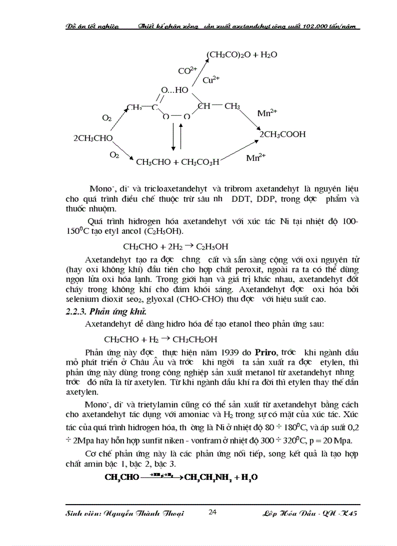 image for page Thiết kế phân xưởng sản xuất axetandehyt công suất 102 000 tấn năm