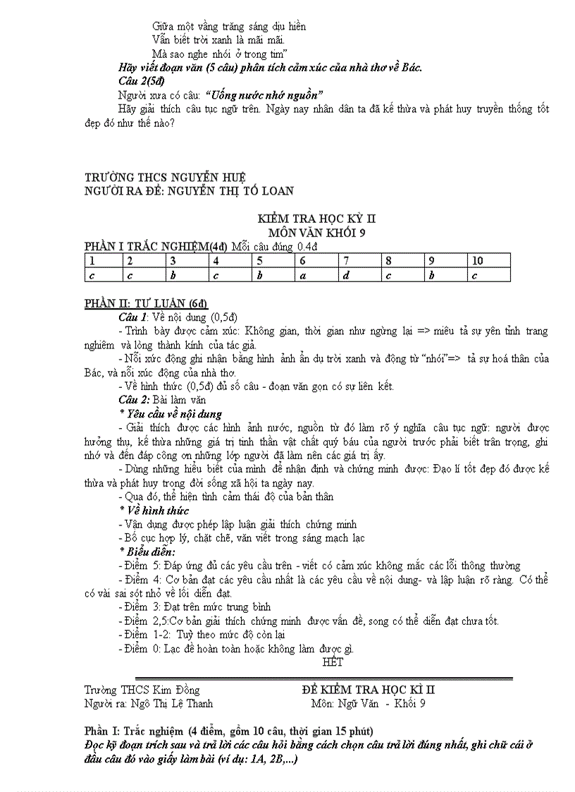 image for page 16 bộ đề đáp án Thi HK II Văn 9