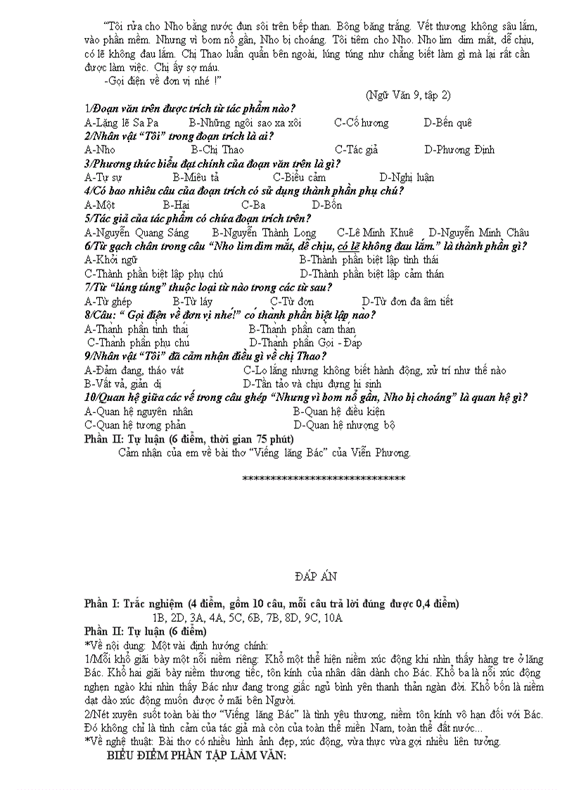 image for page 16 bộ đề đáp án Thi HK II Văn 9