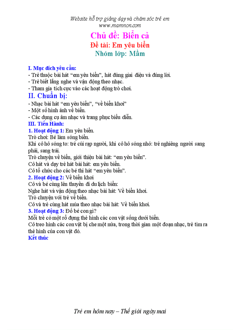 image for page Đề tài Em yêu biển