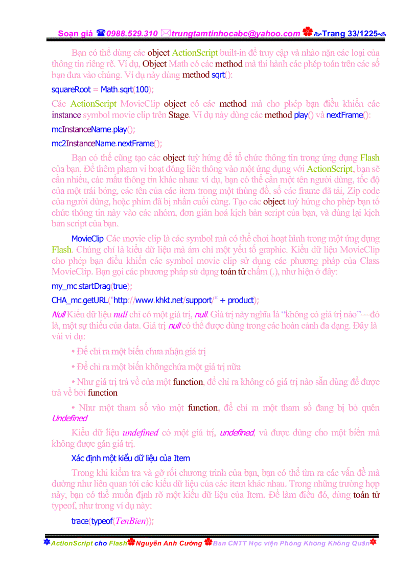 image for page Giáo trình học ActionScript cho FlashMX Tiếng Việt
