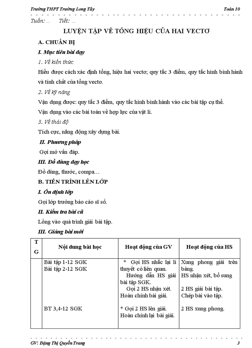 image for page Tổng và hiệu của hai vectơ