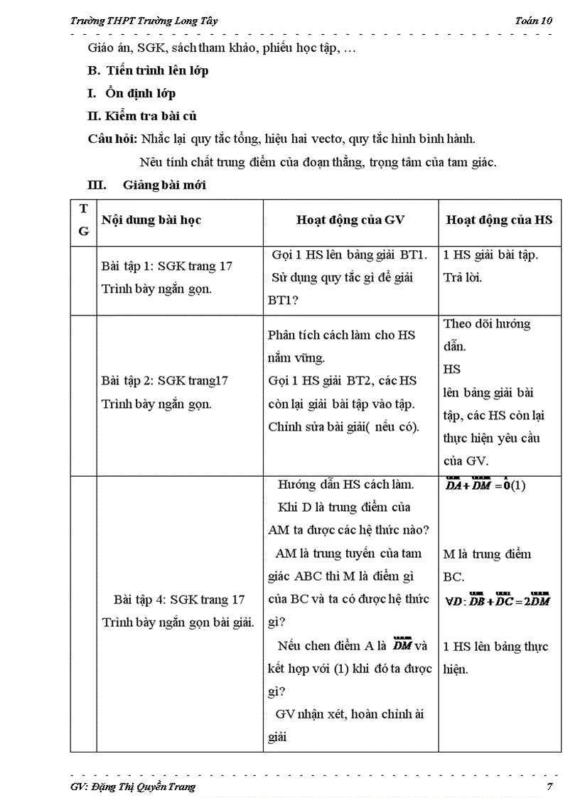 image for page Tổng và hiệu của hai vectơ