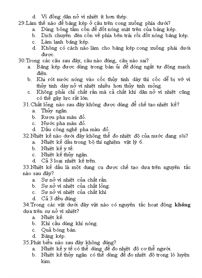 image for page Trắc nghiệm Vật lý 6 50 câu