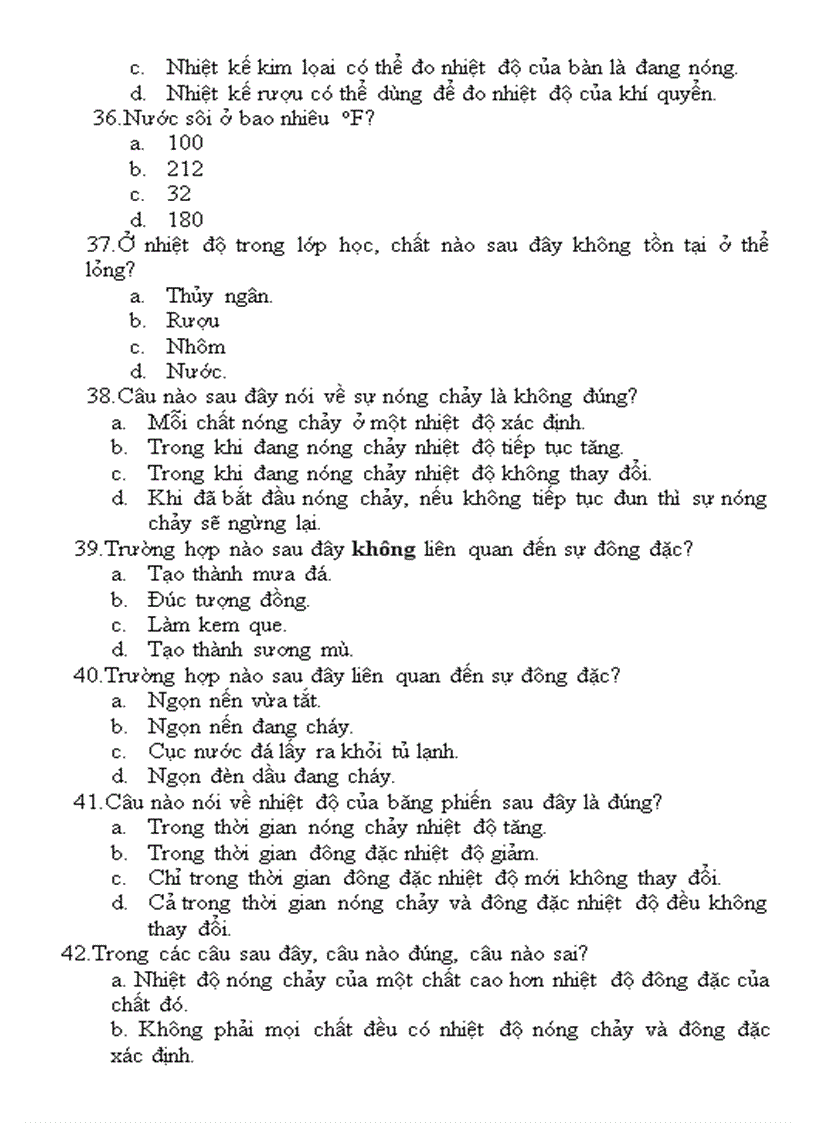 image for page Trắc nghiệm Vật lý 6 50 câu