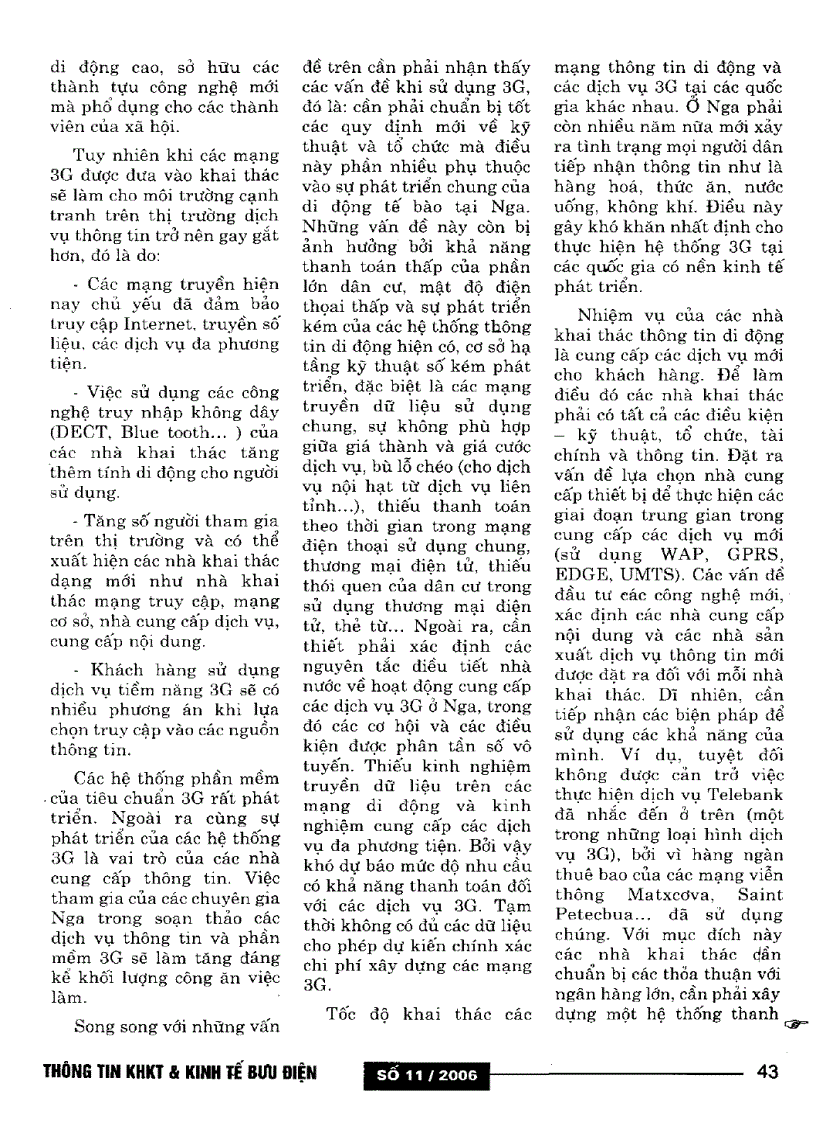 image for page Các quan điểm kinh tế cơ bản của các nhà khai thác di động của CHLB Nga