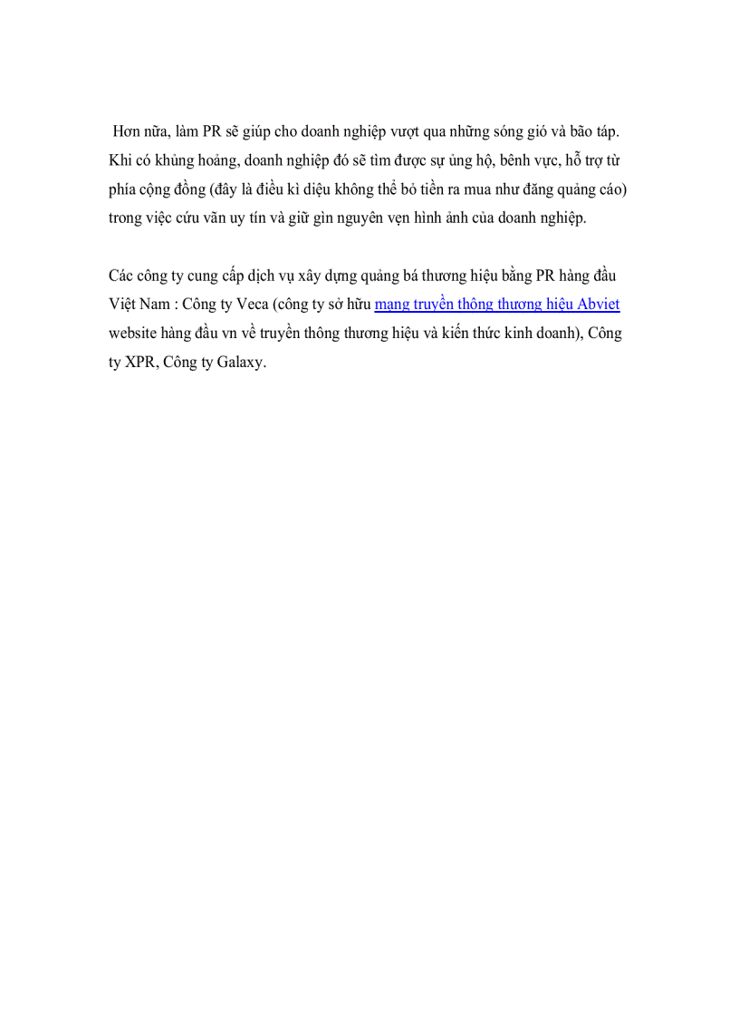 image for page Vai trò của PR trong việc xây dựng quảng bá thương hiệu