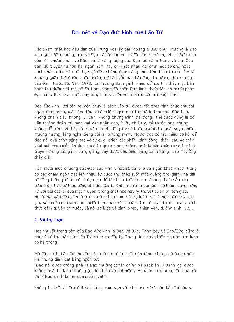 image for page Ðôi nét về Ðạo đức kinh của Lão Tử