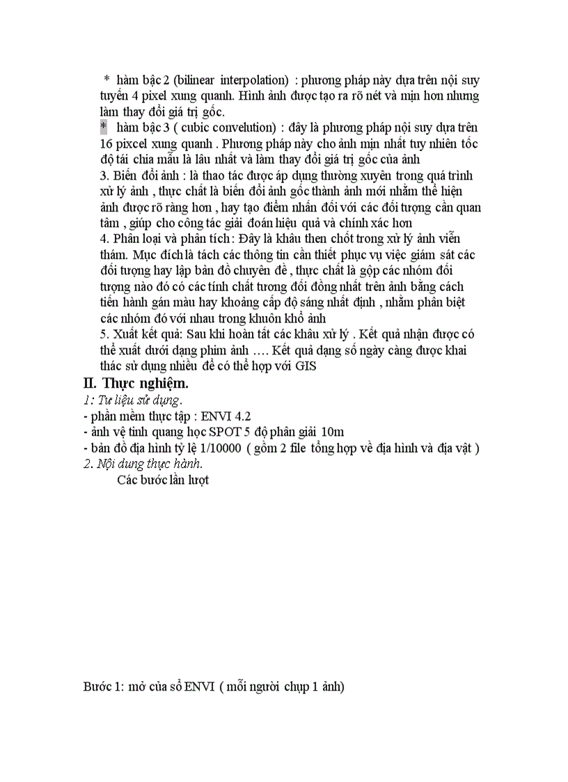 image for page Sử dụng phần mềm envi nắn chỉnh ảnh Spot5