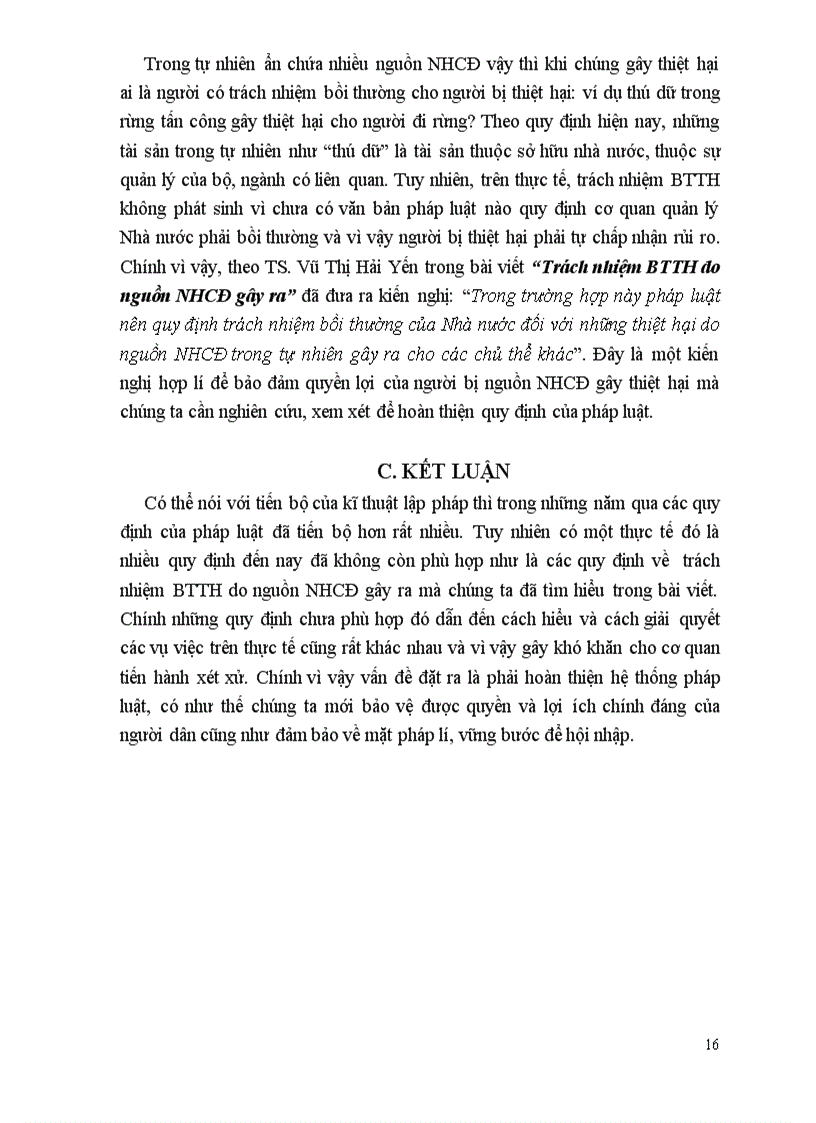 image for page Bài tập học kỳ Bồi thường thiệt hại do nguồn nguy hiểm cao độ