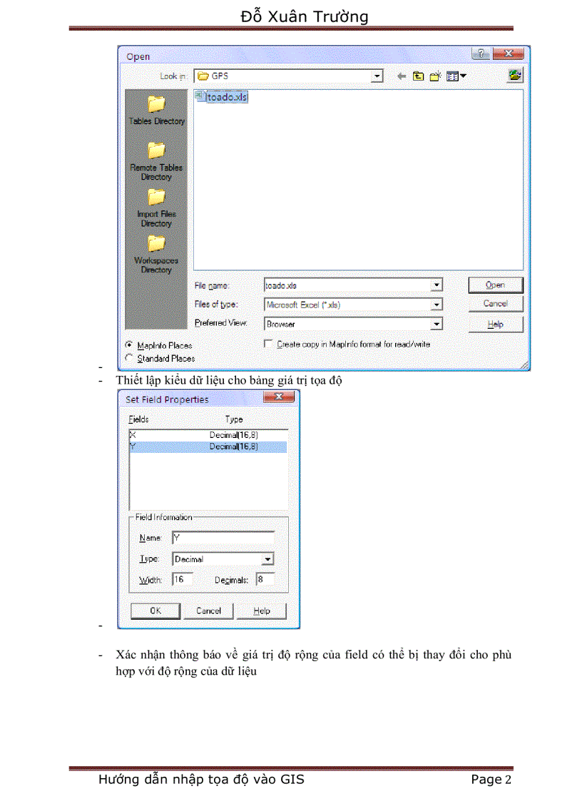 image for page Hướng dẫn nhập tọa độ qua excel từ máy GPS vào Gis