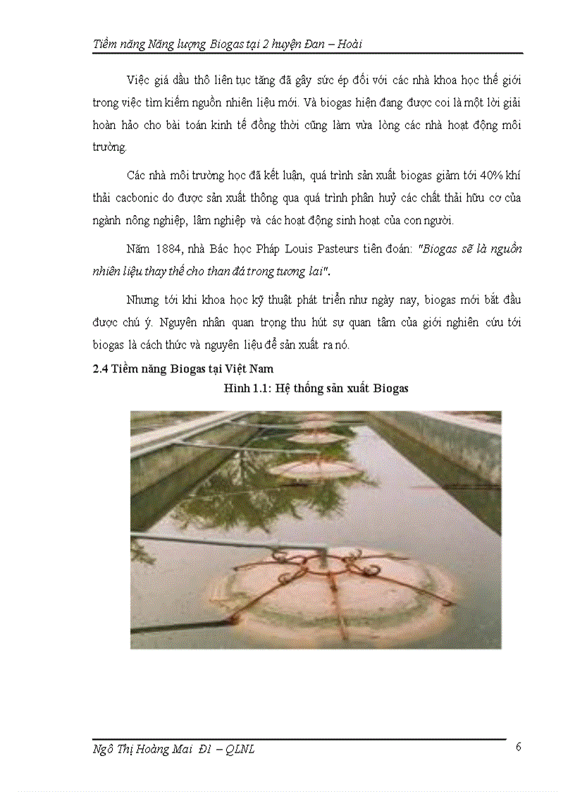 image for page Nghiên cứu đánh giá tiềm năng về sản lượng Biogas và thực trạng sử dụng năng lượng biogas tại khu vực Đan Hoài Hà Nội