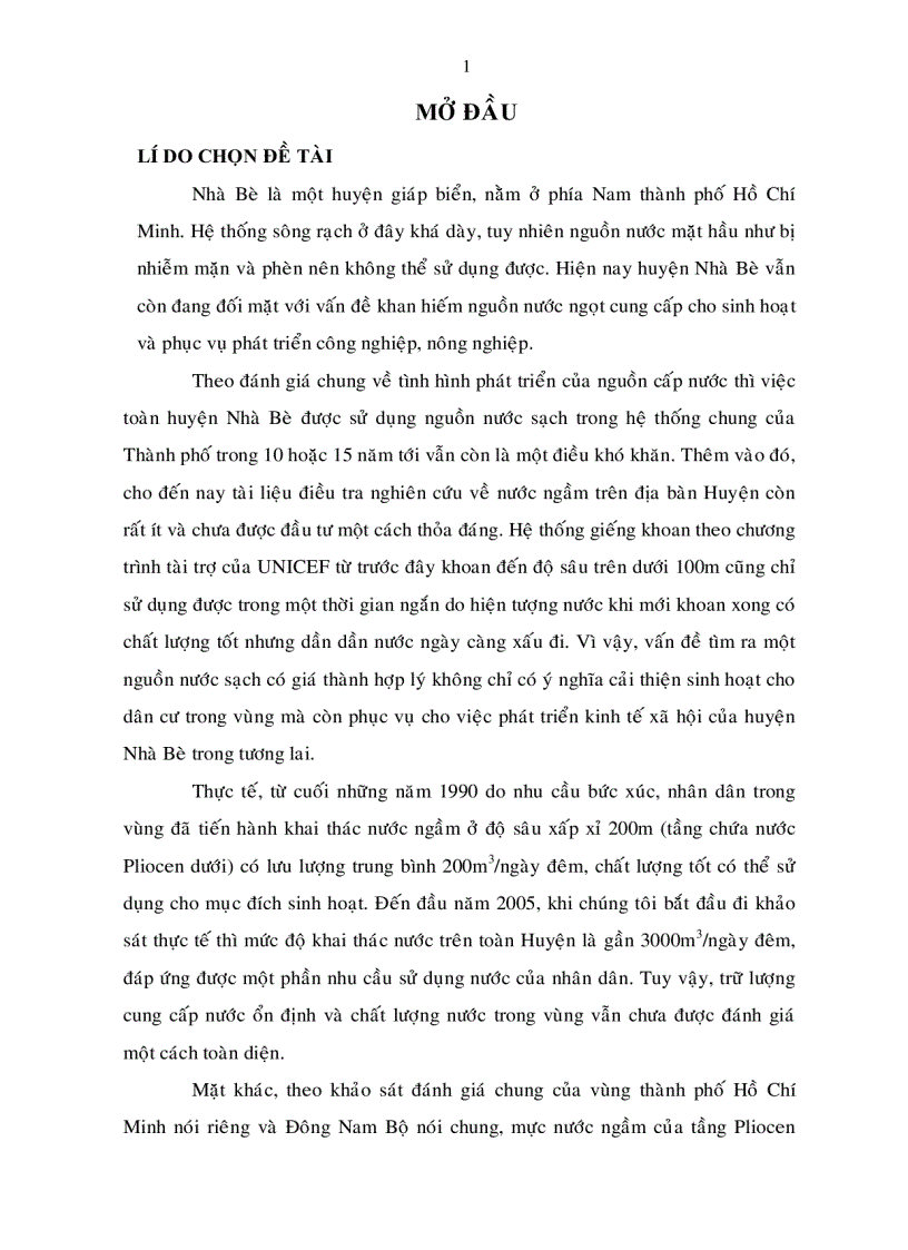 image for page Đánh giá hiện trạng tiềm năng và xây dựng giải pháp khai thác hợp lý nước ngầm khu vực huyện Nhà Bè thành phố Hồ Chí Minh