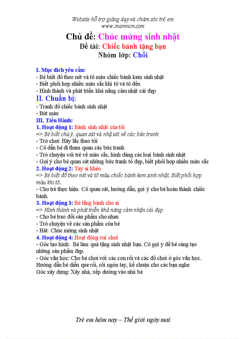 image for page Chiếc bánh tặng bạn