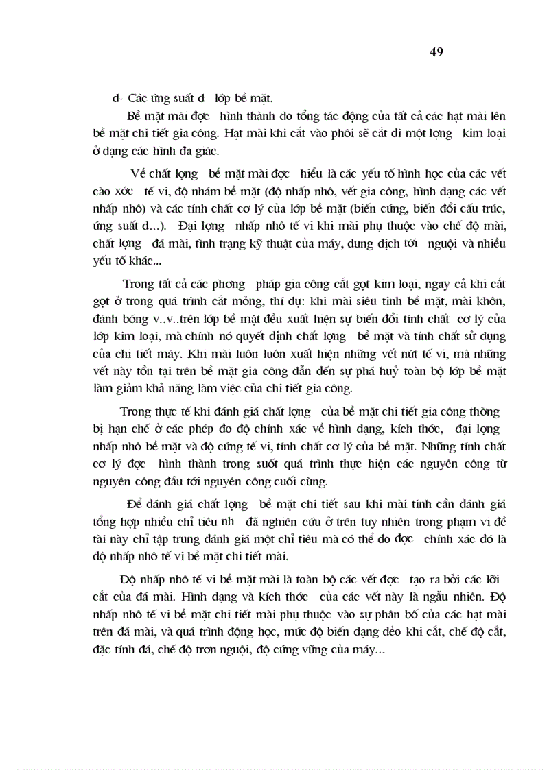 image for page Nghiên cứu ảnh hưởng của một số yếu tố công nghệ đến chất lượng bề mặt của chi tiết khi mài tròn ngoài