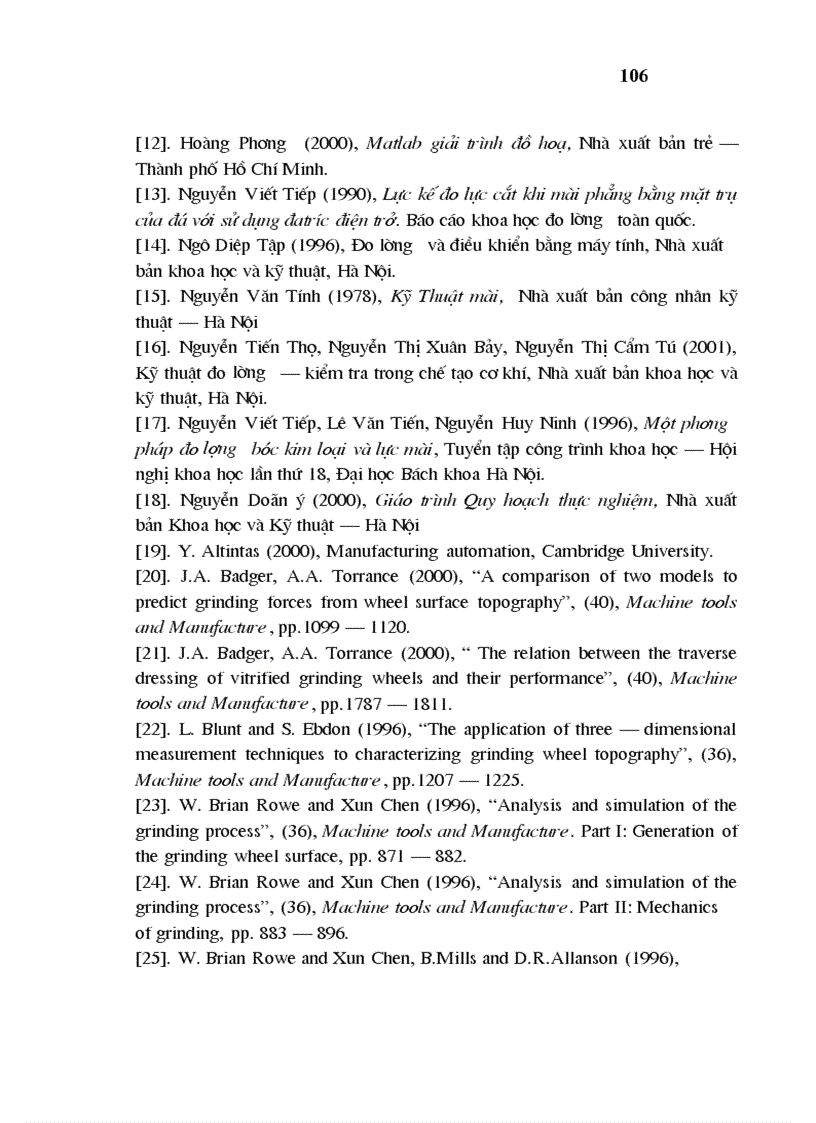image for page Nghiên cứu ảnh hưởng của một số yếu tố công nghệ đến chất lượng bề mặt của chi tiết khi mài tròn ngoài