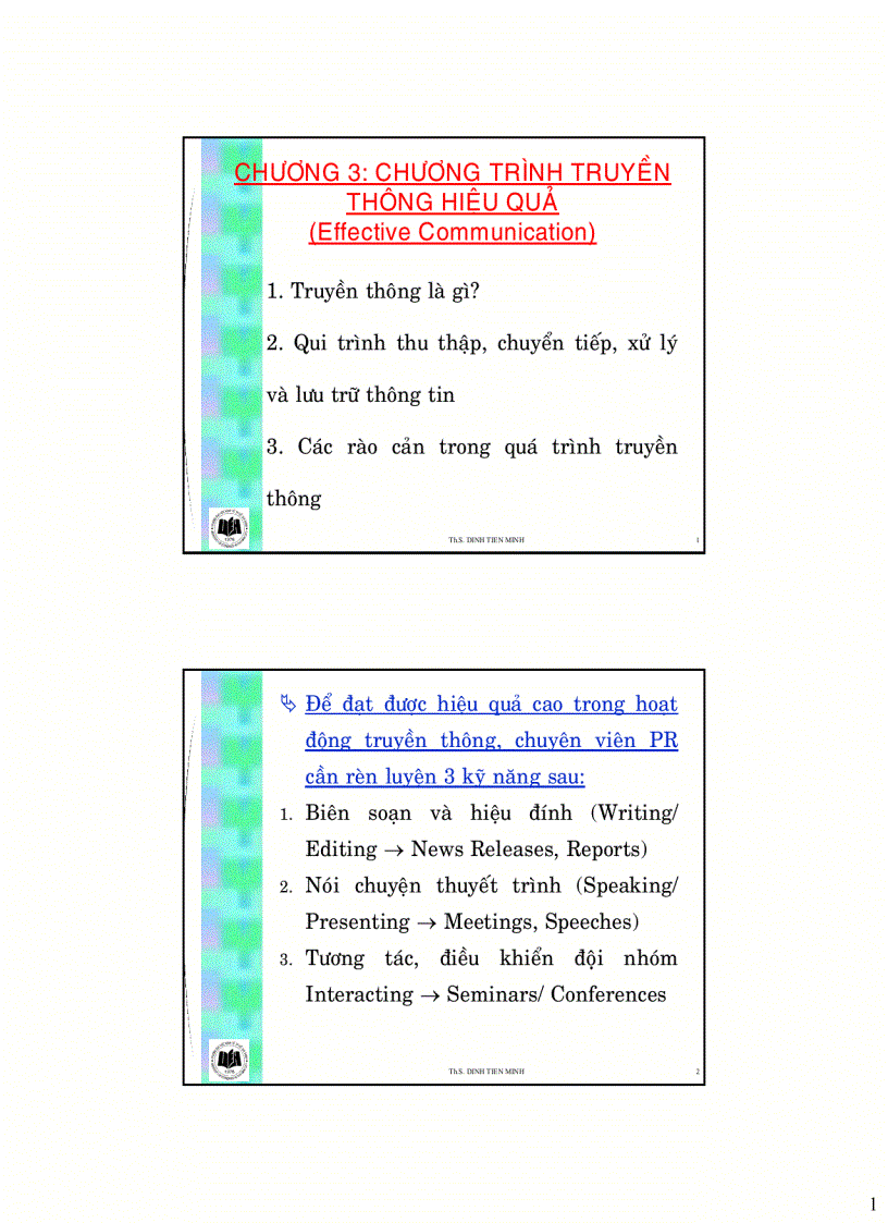 image for page Tài liệu giảng dạy PR tại trường DH Kinh tế Chưong trình truyền thông hiệu quả