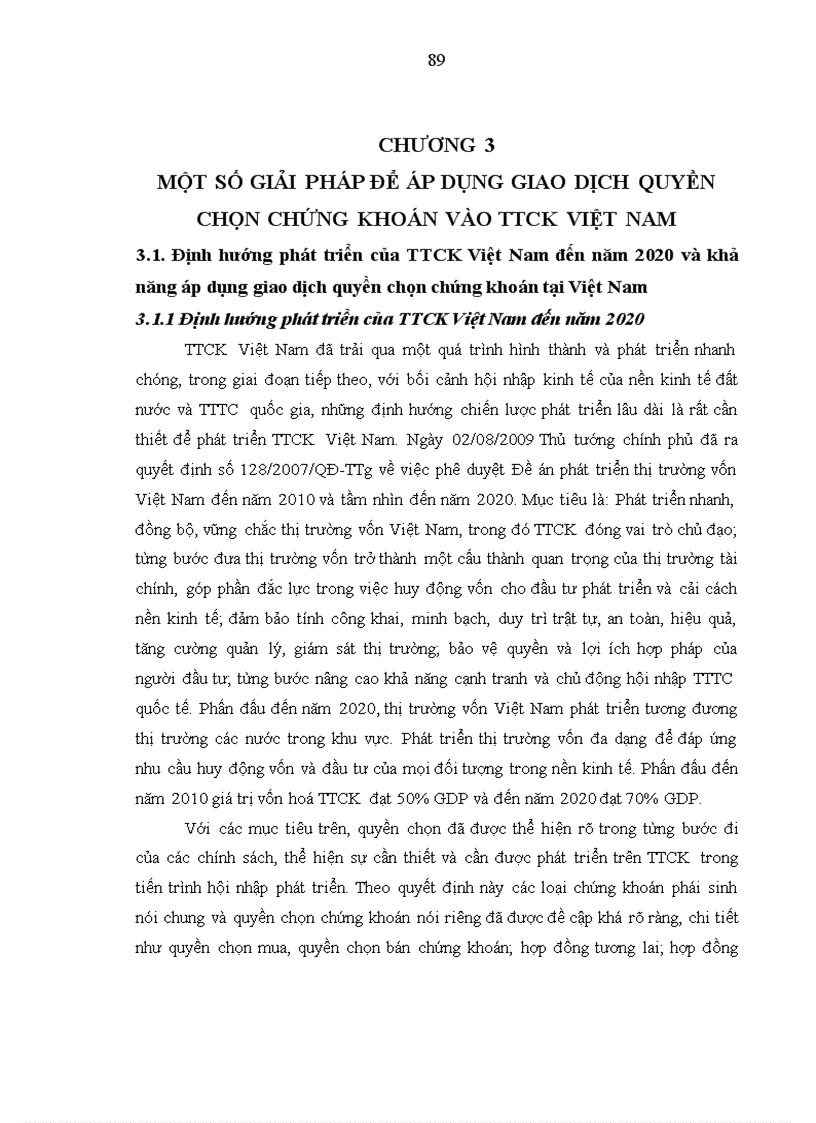 image for page Quyền chọn chứng khoán điều kiện khả năng và giải pháp để áp dụng quyền chọn chứng khoán vào thị trường chứng khoán Việt Nam