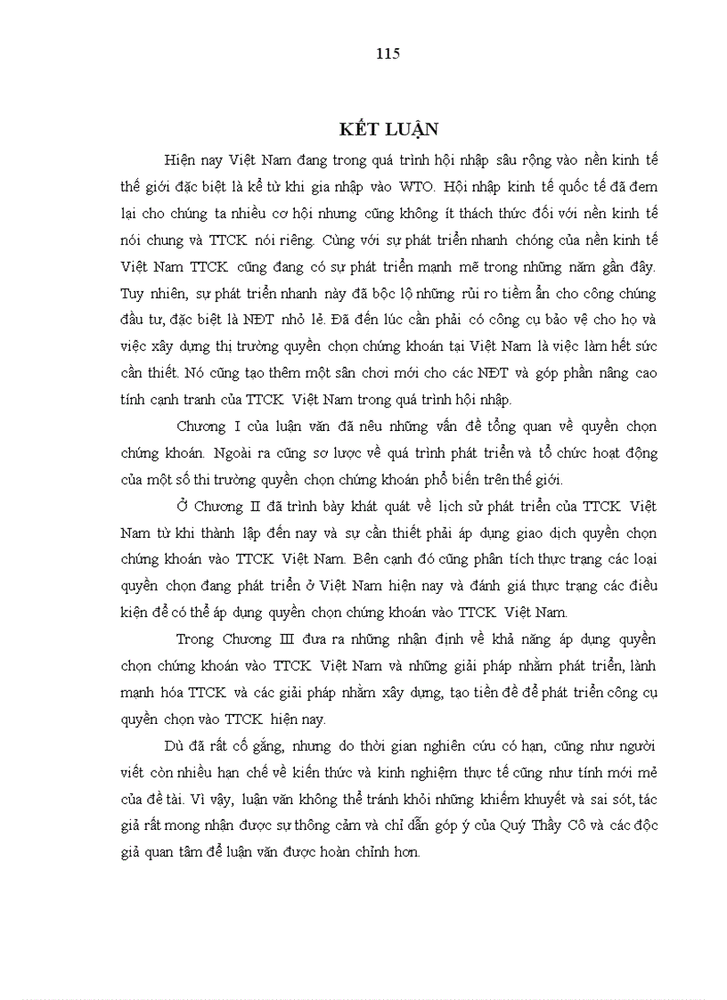 image for page Quyền chọn chứng khoán điều kiện khả năng và giải pháp để áp dụng quyền chọn chứng khoán vào thị trường chứng khoán Việt Nam