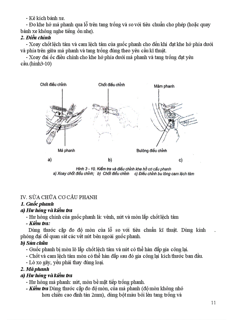 image for page Sửa chữa và bảo dưỡng cơ cấu phanh thủy lực
