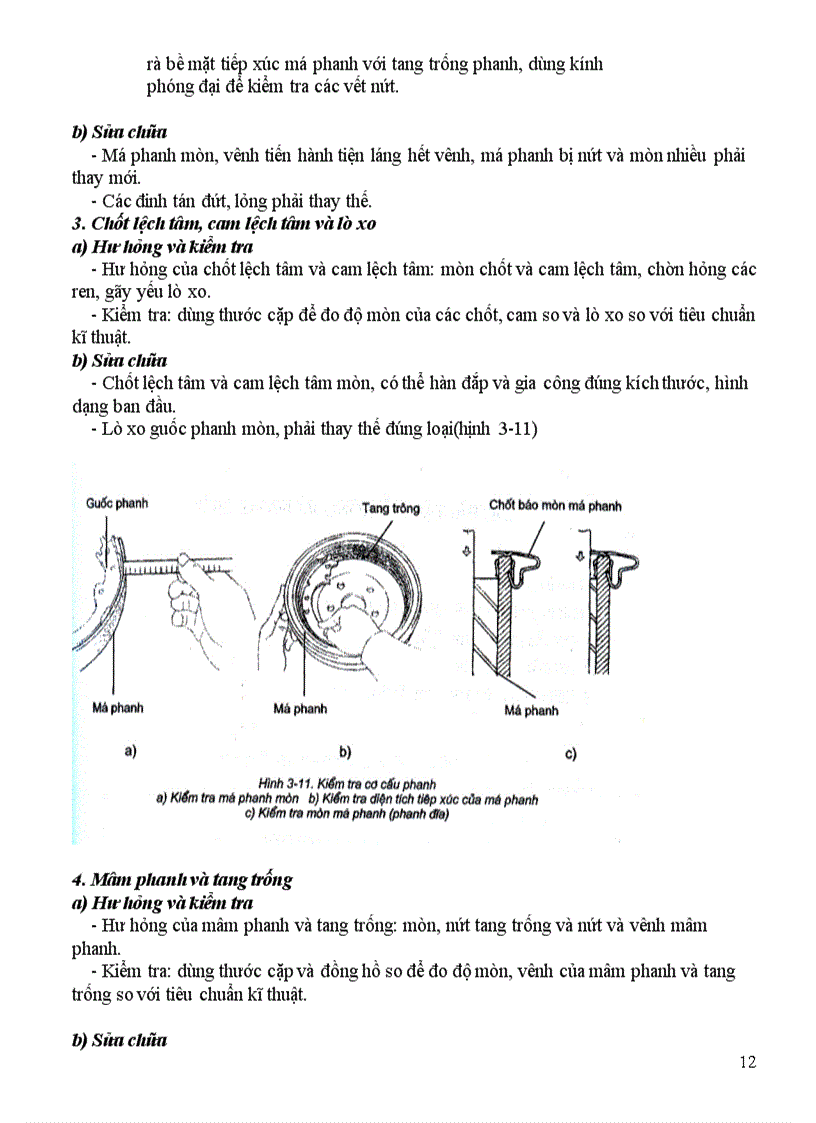 image for page Sửa chữa và bảo dưỡng cơ cấu phanh thủy lực
